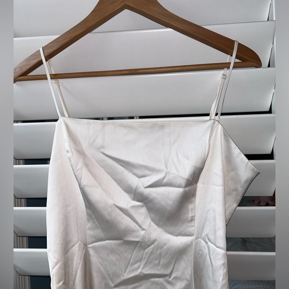 Aritzia White Shimmer Satin Dress - Picture 4 of 4